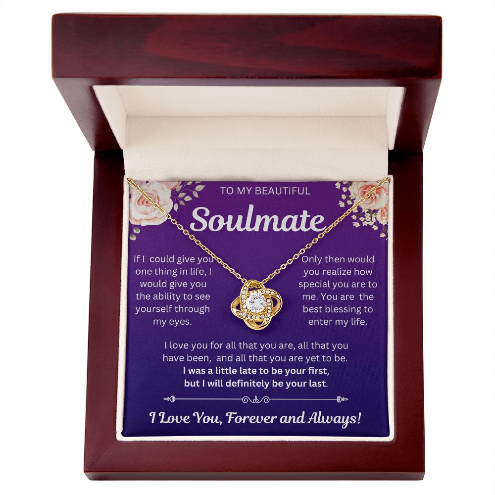 To My Beautiful Soulmate | Love Knot Necklace | Necklace For Soulmate