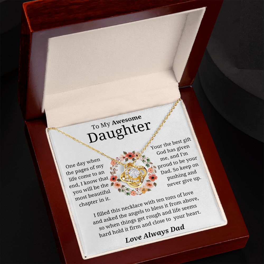 To My Awesome Daughter | Love Knot Necklace | Necklace For Daughter