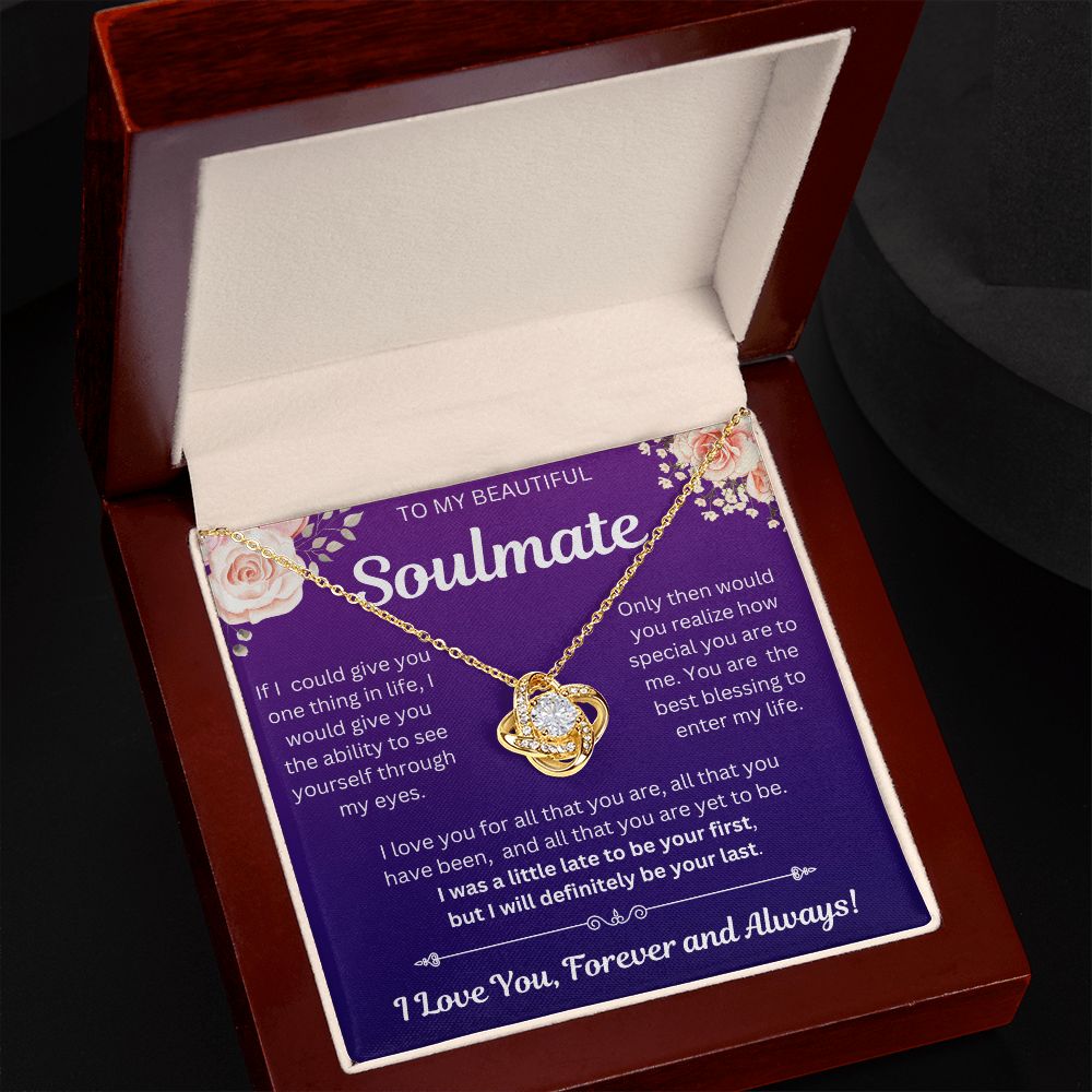 To My Beautiful Soulmate | Love Knot Necklace | Necklace For Soulmate