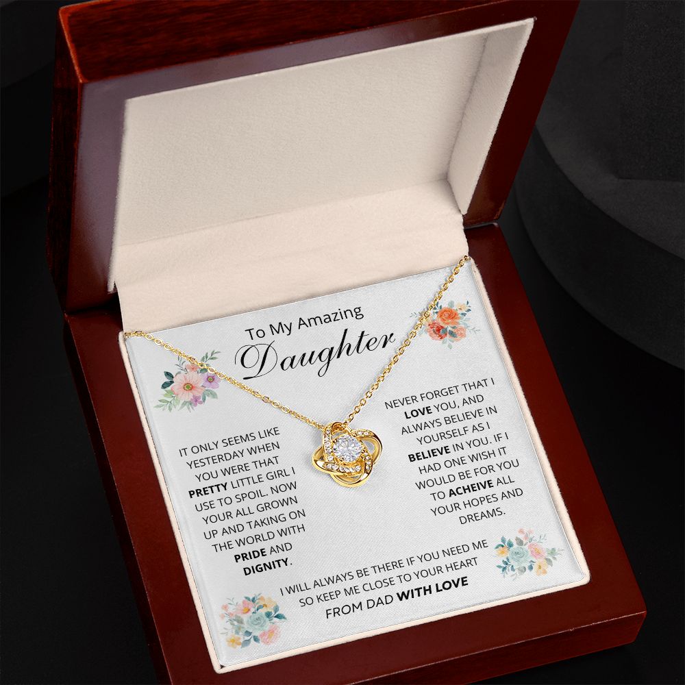 To My Amazing Daughter | Love Knot Necklace | Necklace For Daughter