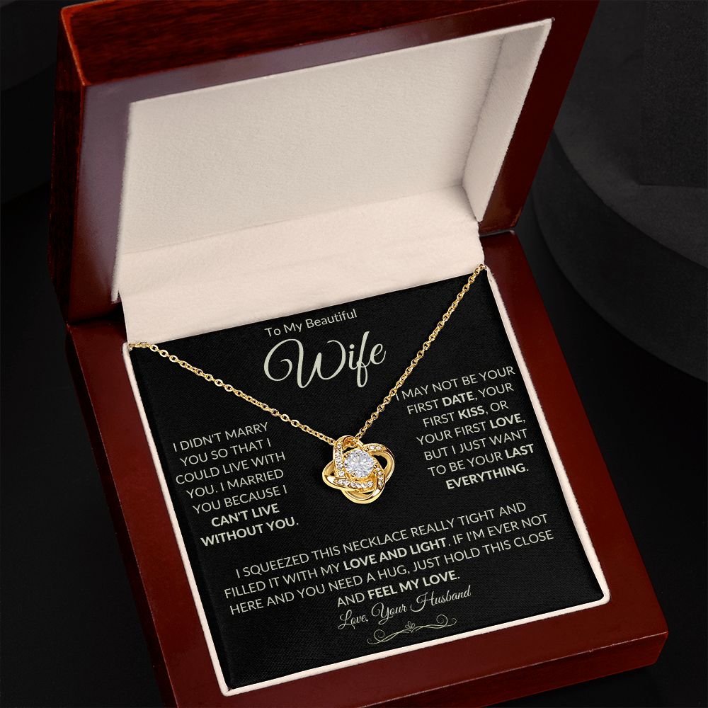 To My Beautiful Wife |  Love Knot Necklace | Necklace For Wife