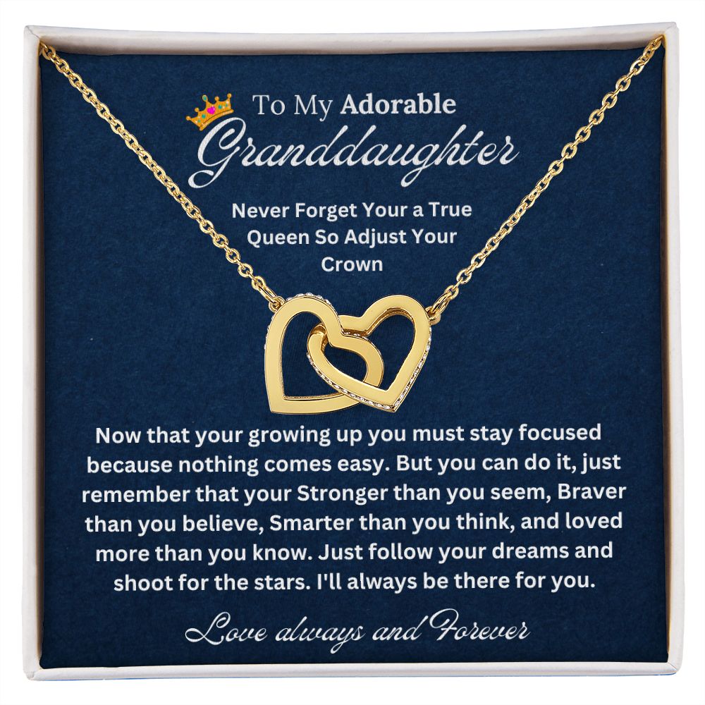 To My Granddaughter | Necklace For Granddaughter | Interlocking Hearts