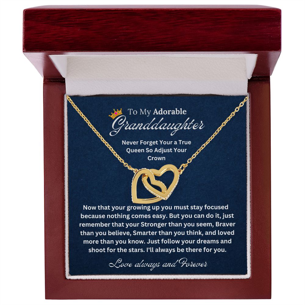 To My Granddaughter | Necklace For Granddaughter | Interlocking Hearts