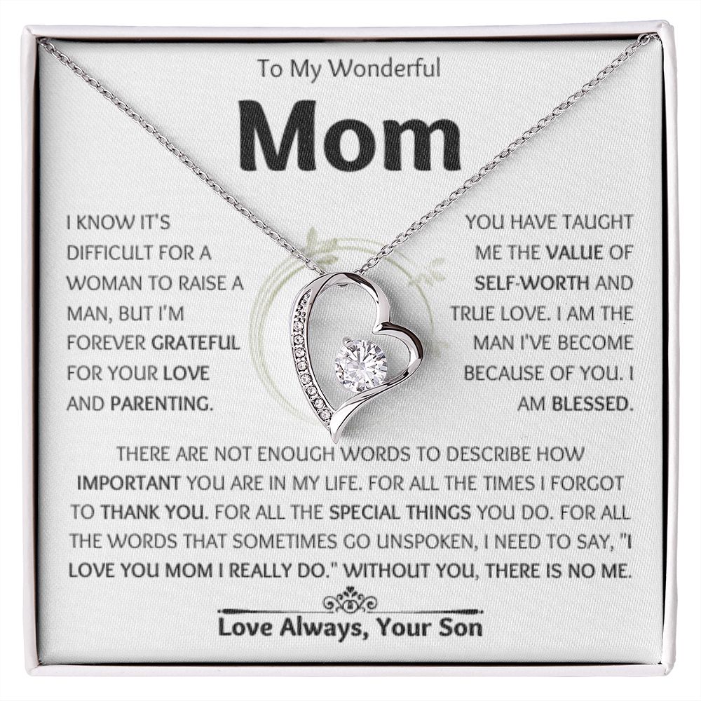 To My Wonderful Mom |  Forever Love Necklace | For All The Special Things You Do