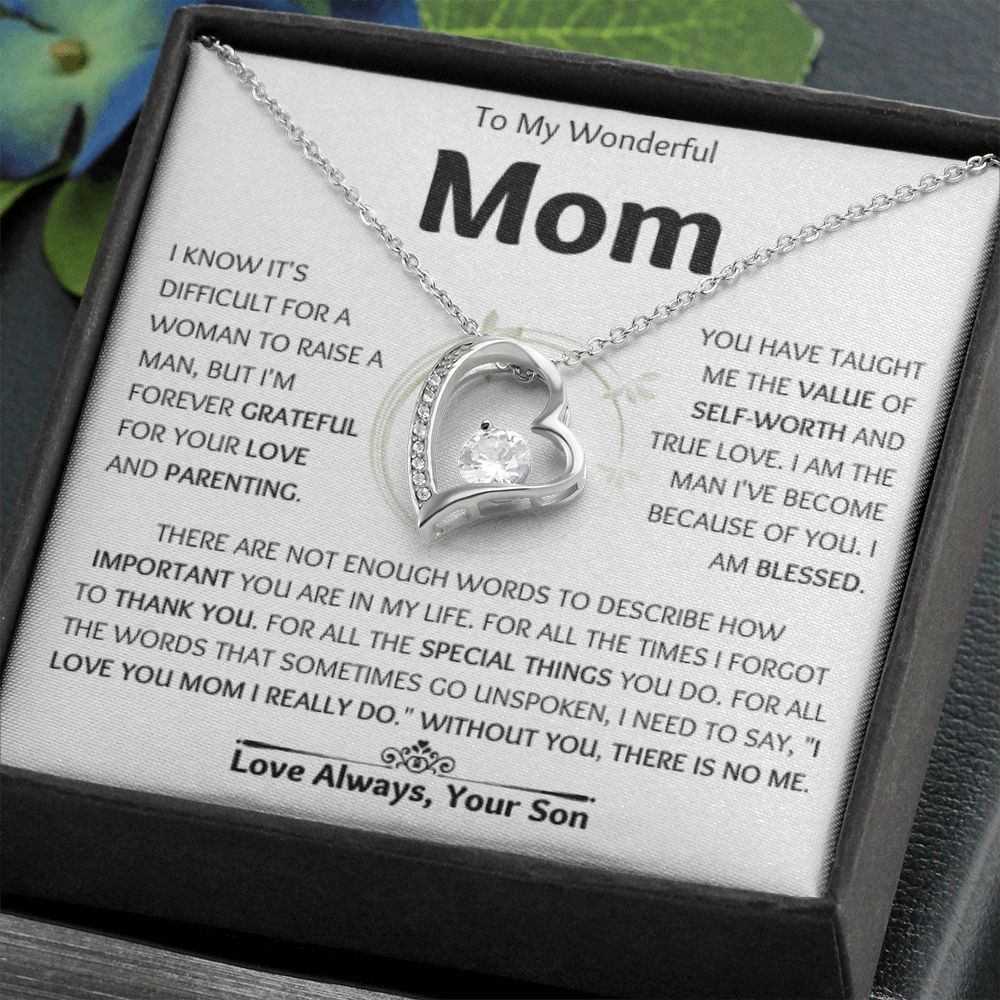 To My Wonderful Mom |  Forever Love Necklace | For All The Special Things You Do