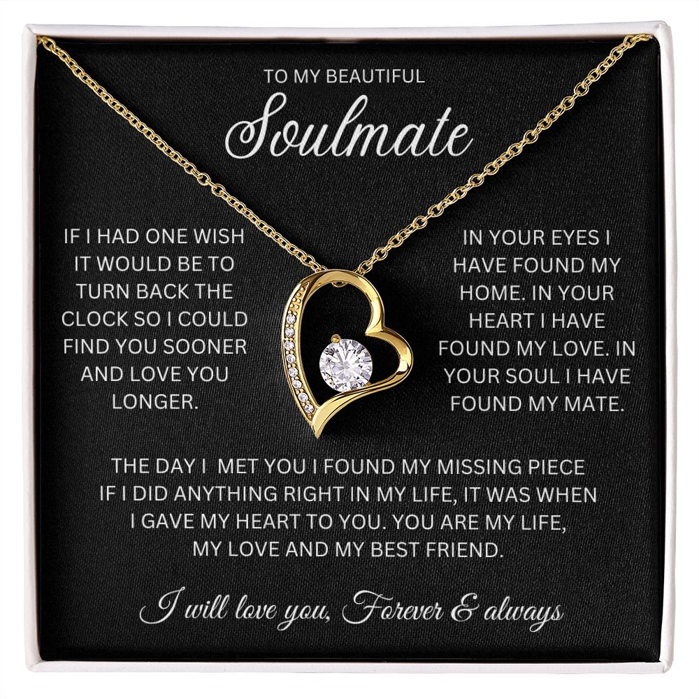 To My Beautiful Soulmate | Forever Love Necklace | Necklace For Soulmate