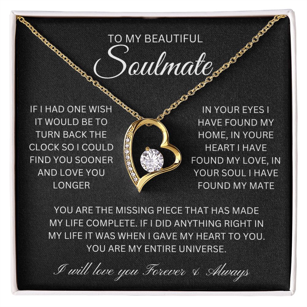 To My Beautiful Soulmate | Forever Love Necklace | Necklace For Soulmate