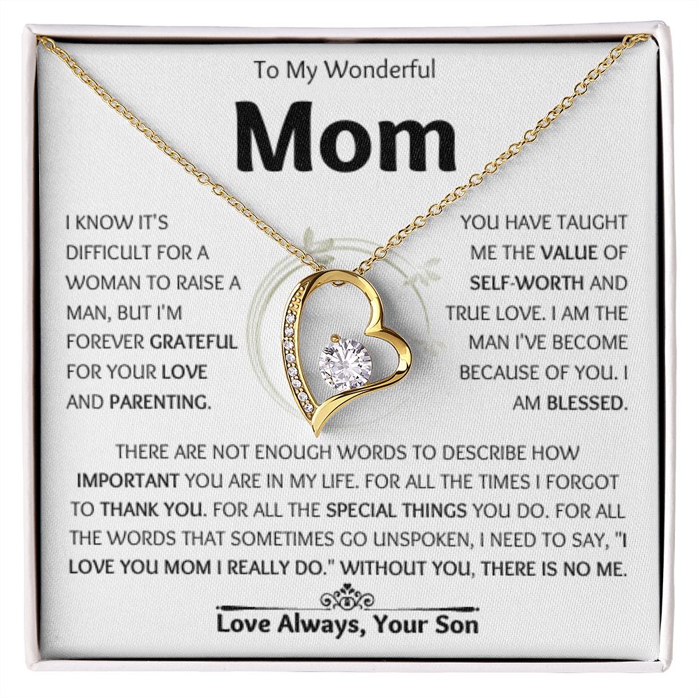 To My Wonderful Mom |  Forever Love Necklace | For All The Special Things You Do