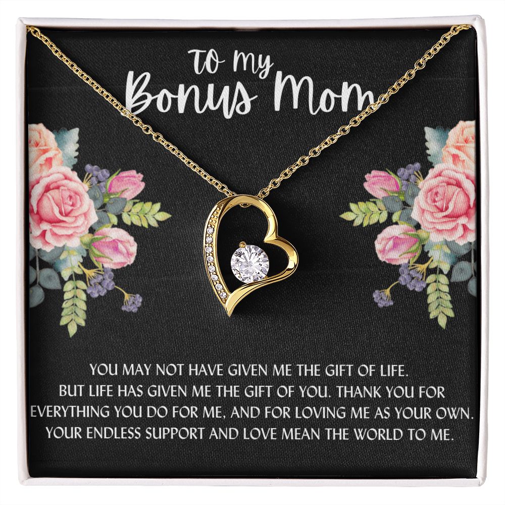 To My Bonus Mom | Thank You For Everything |  Forever Love Necklace Gift For Mom